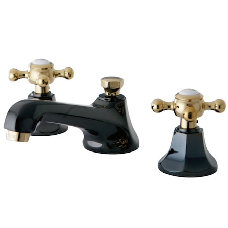 NS4469BX 8 Widespread Bathroom Faucet, Black Stainless Steel/ Brass